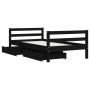 Estructura cama infantil y cajones madera pino negro 80x160 cm de vidaXL, Cunas y camas para niños - Ref: Foro24-834446, Prec...