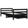 Estructura cama infantil y cajones madera pino negro 80x160 cm de vidaXL, Cunas y camas para niños - Ref: Foro24-834446, Prec...