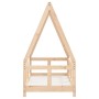 Estructura de cama para niños madera maciza de pino 70x140 cm de vidaXL, Cunas y camas para niños - Ref: Foro24-834456, Preci...