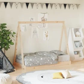 Kinderbettgestell aus massivem Kiefernholz 70x140 cm von vidaXL, Kinderbetten und Betten für Kinder - Ref: Foro24-834525, Pre...