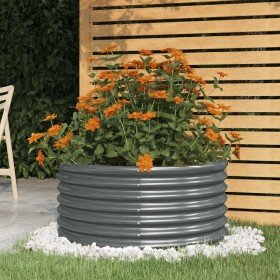 Jardinera acero galvanizado antracita 80x80x36 cm en Macetas y jardineras | Comprar online en Foru.es