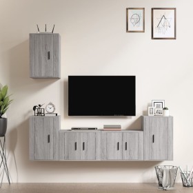 Set de muebles para TV 5 pzas madera contrachapada gris Sonoma en Muebles TV | Comprar online en Foru.es