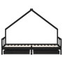 Estructura de cama niños con cajones madera pino negro 80x200cm de vidaXL, Cunas y camas para niños - Ref: Foro24-834551, Pre...