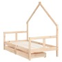 Estructura de cama infantil con cajones madera de pino 80x160cm de vidaXL, Cunas y camas para niños - Ref: Foro24-834543, Pre...