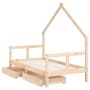 Estructura de cama infantil con cajones madera de pino 80x160cm de vidaXL, Cunas y camas para niños - Ref: Foro24-834543, Pre...