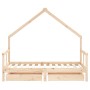 Estructura de cama infantil con cajones madera de pino 80x160cm de vidaXL, Cunas y camas para niños - Ref: Foro24-834543, Pre...