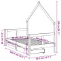Estructura de cama infantil con cajones madera de pino 80x160cm de vidaXL, Cunas y camas para niños - Ref: Foro24-834543, Pre...