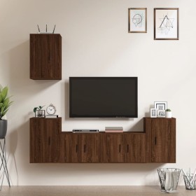 Set de muebles para TV 5 pzas madera contrachapada roble marrón en Muebles TV | Comprar online en Foru.es