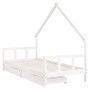 Estructura cama niños con cajones madera pino blanco 90x200 cm de vidaXL, Cunas y camas para niños - Ref: Foro24-834553, Prec...