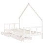 Estructura cama niños con cajones madera pino blanco 90x200 cm de vidaXL, Cunas y camas para niños - Ref: Foro24-834553, Prec...