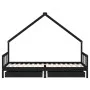 Children's bed frame with black pine wood drawers 90x200cm by vidaXL, Cribs and beds for children - Ref: Foro24-834554, Price...