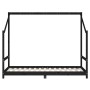 Estructura de cama para niños madera de pino negro 90x190 cm de vidaXL, Cunas y camas para niños - Ref: Foro24-835714, Precio...