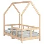 Estructura de cama para niños madera maciza de pino 70x140 cm de vidaXL, Cunas y camas para niños - Ref: Foro24-835721, Preci...