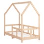 Estructura de cama para niños madera maciza de pino 70x140 cm de vidaXL, Cunas y camas para niños - Ref: Foro24-835721, Preci...