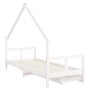 Estructura cama niños con cajones madera pino blanco 80x200 cm de vidaXL, Cunas y camas para niños - Ref: Foro24-834550, Prec...