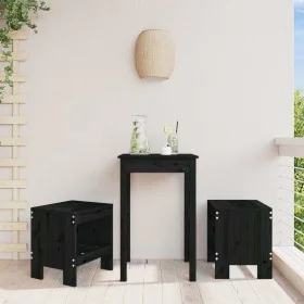 Taburetes de jardín 2 uds madera maciza pino negro 40x36x45 cm de vidaXL, Sillas de jardín - Ref: Foro24-825342, Precio: 75,0...