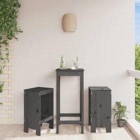 Taburetes de cocina 2 uds madera maciza pino gris 40x36x75 cm de vidaXL, Sillas de jardín - Ref: Foro24-825347, Precio: 94,79...