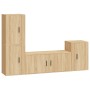 Set de muebles para TV 4 pzas madera contrachapada roble Sonoma en Muebles TV | Comprar online en Foru.es