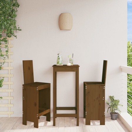 Taburetes de cocina 2 uds madera pino marrón miel 40x42x120 cm de vidaXL, Sillas de jardín - Ref: Foro24-825355, Precio: 123,...