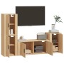 Set de muebles para TV 4 pzas madera contrachapada roble Sonoma en Muebles TV | Comprar online en Foru.es