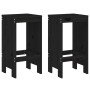 Taburetes de cocina 2 uds madera maciza pino negro 40x36x75 cm de vidaXL, Sillas de jardín - Ref: Foro24-825349, Precio: 90,1...