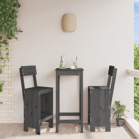 Taburetes de cocina 2 uds madera de pino gris 40x48,5x115,5 cm de vidaXL, Sillas de jardín - Ref: Foro24-825361, Precio: 131,...