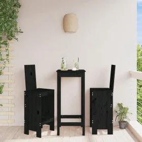 Taburetes de cocina 2 uds madera maciza pino negro 40x42x120 cm de vidaXL, Sillas de jardín - Ref: Foro24-825356, Precio: 122...