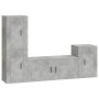 Set de muebles de TV 4 pzas madera contrachapada gris hormigón en Muebles TV | Comprar online en Foru.es