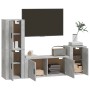 Set de muebles de TV 4 pzas madera contrachapada gris hormigón en Muebles TV | Comprar online en Foru.es