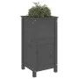 Jardinera madera maciza de pino gris 40x40x78 cm de vidaXL, Maceteros y jardineras - Ref: Foro24-825277, Precio: 79,86 €, Des...