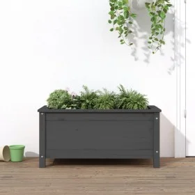 Jardinera madera maciza de pino gris 82,5x40x39 cm de vidaXL, Maceteros y jardineras - Ref: Foro24-825256, Precio: 75,76 €, D...