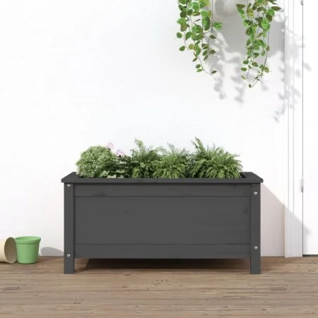 Jardinera madera maciza de pino gris 82,5x40x39 cm de vidaXL, Maceteros y jardineras - Ref: Foro24-825256, Precio: 75,76 €, D...