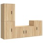 Set de muebles para TV 4 pzas madera contrachapada roble Sonoma en Muebles TV | Comprar online en Foru.es