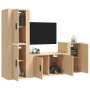Set de muebles para TV 4 pzas madera contrachapada roble Sonoma en Muebles TV | Comprar online en Foru.es
