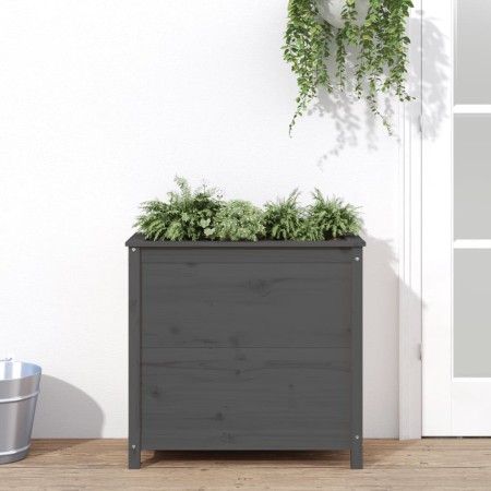 Jardinera madera maciza de pino gris 82,5x40x78 cm de vidaXL, Maceteros y jardineras - Ref: Foro24-825284, Precio: 120,94 €, ...