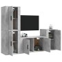 Set de muebles de TV 4 pzas madera contrachapada gris hormigón en Muebles TV | Comprar online en Foru.es