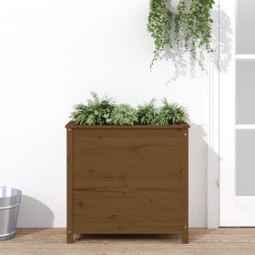 Jardinera madera maciza de pino marrón miel 82,5x40x78 cm de vidaXL, Maceteros y jardineras - Ref: Foro24-825285, Precio: 91,...