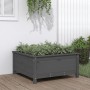 Jardinera madera maciza de pino gris 82,5x82,5x39 cm de vidaXL, Maceteros y jardineras - Ref: Foro24-825298, Precio: 105,83 €...