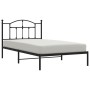 Estructura de cama con cabecero metal negro 107x203 cm de vidaXL, Camas y somieres - Ref: Foro24-353435, Precio: 82,22 €, Des...
