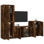 Set de muebles de TV 4 pzas madera contrachapada roble ahumado en Muebles TV | Comprar online en Foru.es