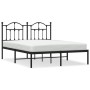 Estructura de cama con cabecero metal negro 135x190 cm de vidaXL, Camas y somieres - Ref: Foro24-353438, Precio: 118,60 €, De...