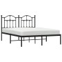 Estructura de cama con cabecero metal negro 135x190 cm de vidaXL, Camas y somieres - Ref: Foro24-353438, Precio: 118,60 €, De...