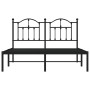 Estructura de cama con cabecero metal negro 135x190 cm de vidaXL, Camas y somieres - Ref: Foro24-353438, Precio: 118,60 €, De...