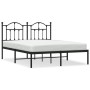 Estructura de cama con cabecero metal negro 140x200 cm de vidaXL, Camas y somieres - Ref: Foro24-353440, Precio: 122,39 €, De...