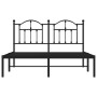 Estructura de cama con cabecero metal negro 140x200 cm de vidaXL, Camas y somieres - Ref: Foro24-353440, Precio: 122,39 €, De...