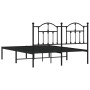 Estructura de cama con cabecero metal negro 140x200 cm de vidaXL, Camas y somieres - Ref: Foro24-353440, Precio: 122,39 €, De...