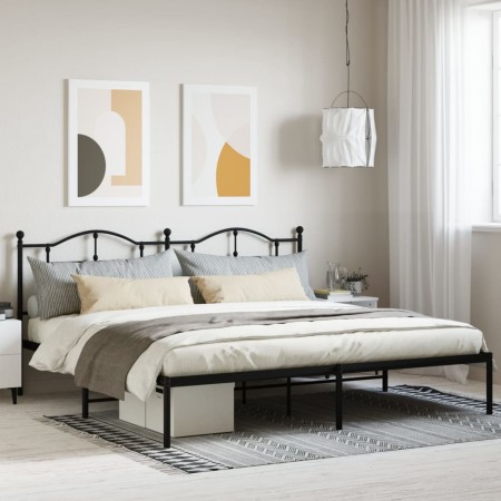 Estructura de cama con cabecero metal negro 200x200 cm de vidaXL, Camas y somieres - Ref: Foro24-353446, Precio: 131,96 €, De...