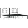 Estructura de cama con cabecero metal negro 200x200 cm de vidaXL, Camas y somieres - Ref: Foro24-353446, Precio: 131,96 €, De...
