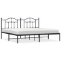 Estructura de cama con cabecero metal negro 193x203 cm de vidaXL, Camas y somieres - Ref: Foro24-353445, Precio: 118,43 €, De...
