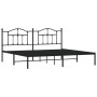 Estructura de cama con cabecero metal negro 193x203 cm de vidaXL, Camas y somieres - Ref: Foro24-353445, Precio: 118,43 €, De...